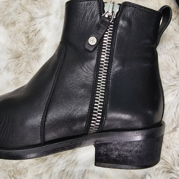 Aquatalia Colbie Women’s Chelsea Ankle Boots Weatherproof Zip Blck Leather US6.5 - Picture 7 of 13